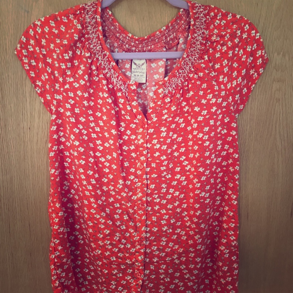 Faded Glory floral button up shirt